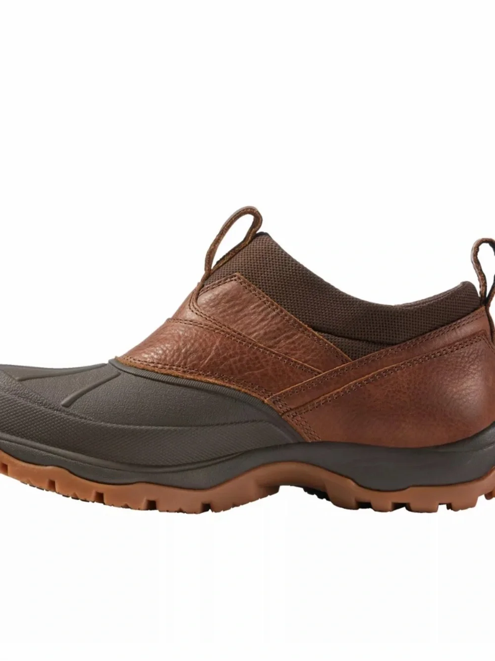 L.L. Bean Brown and Dark Gray Waterproof Slip-On Storm Chaser Boots